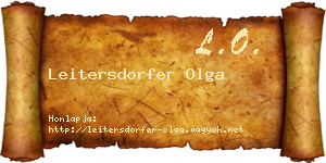 Leitersdorfer Olga névjegykártya